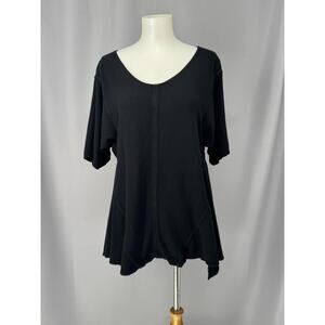 Tienda Ho Shirt Womens One Size Black Tunic Asymmetrical Rayon Cotton Whimsigoth